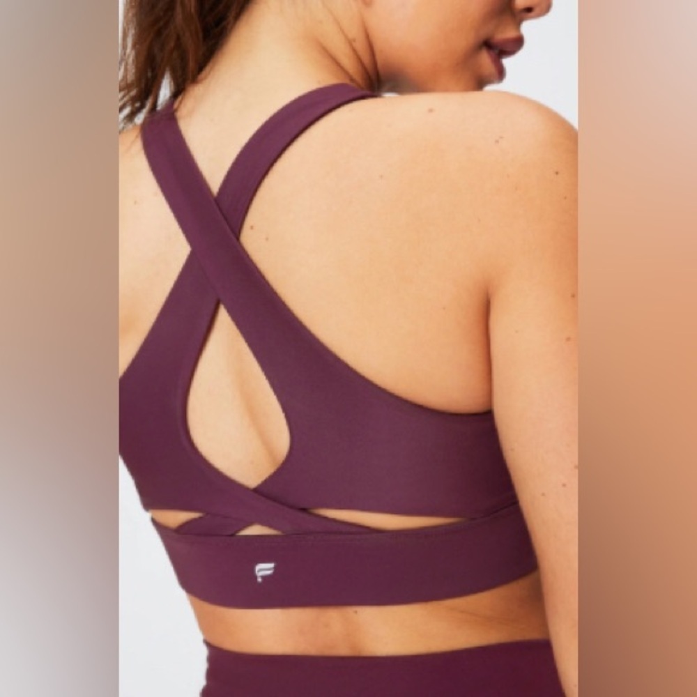 Fabletics No Bounce Burgundy High Impact Sports Bra | XL